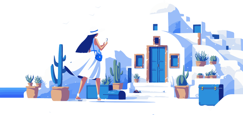 painting representing an island house