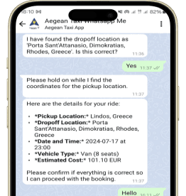 vector representing whatsapp booking steps