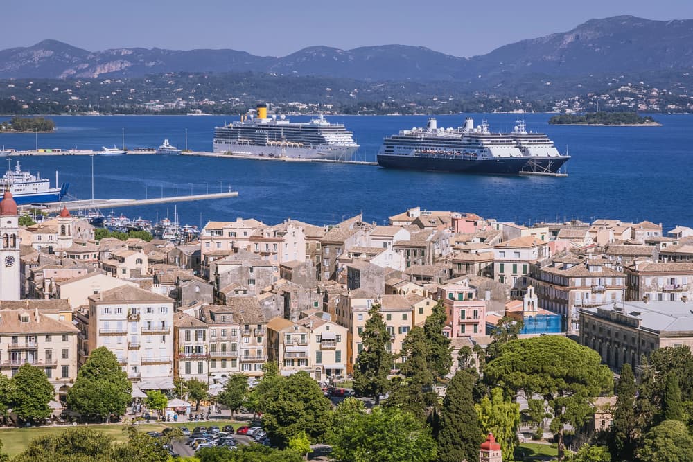 A scenic view of Corfu Port
