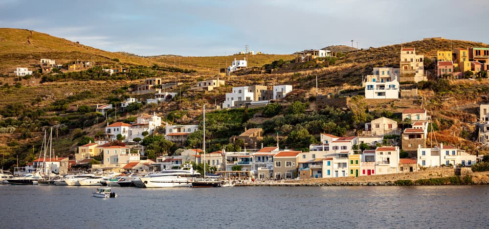 A scenic view of Kea-Tzia Port