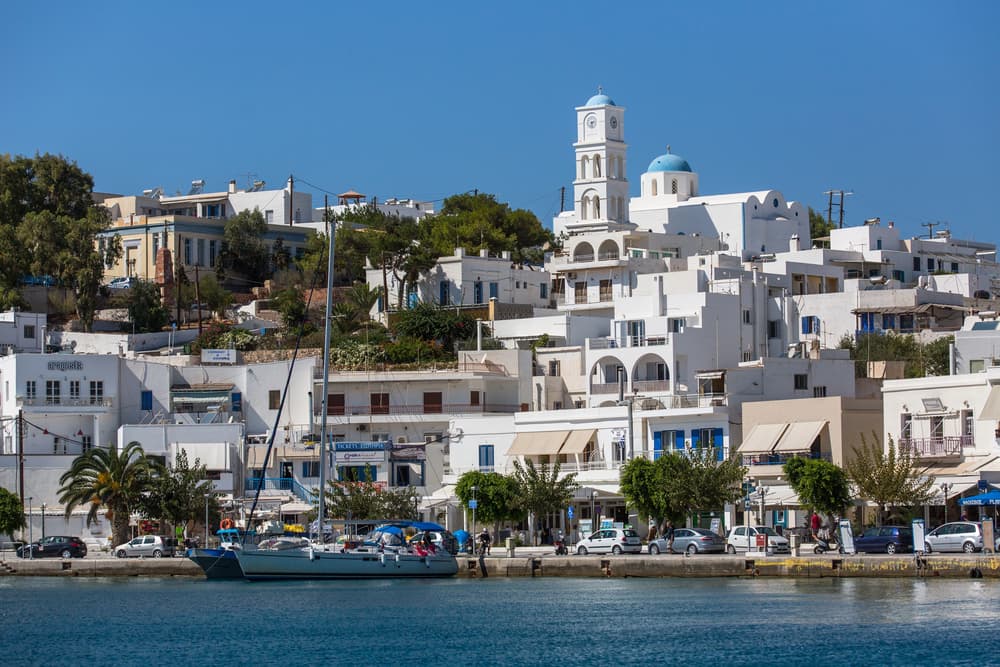 A scenic view of Milos Port