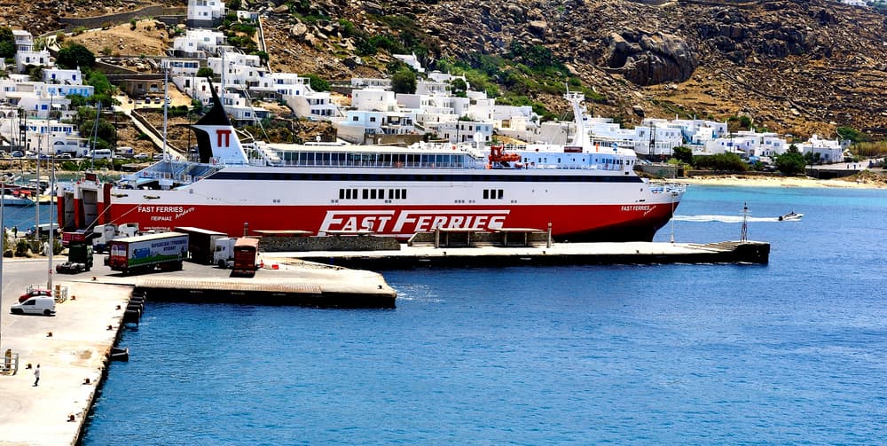 A scenic view of Mykonos Port