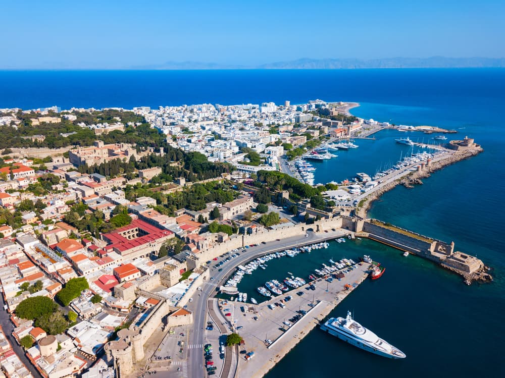 A scenic view of Rhodes Port