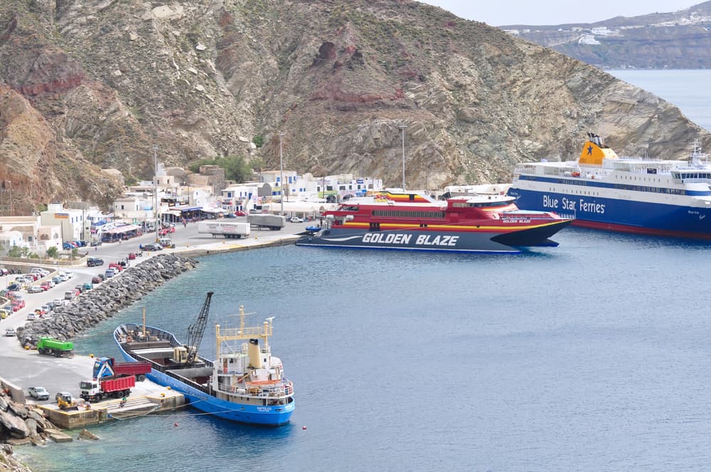 A scenic view of Santorini Port