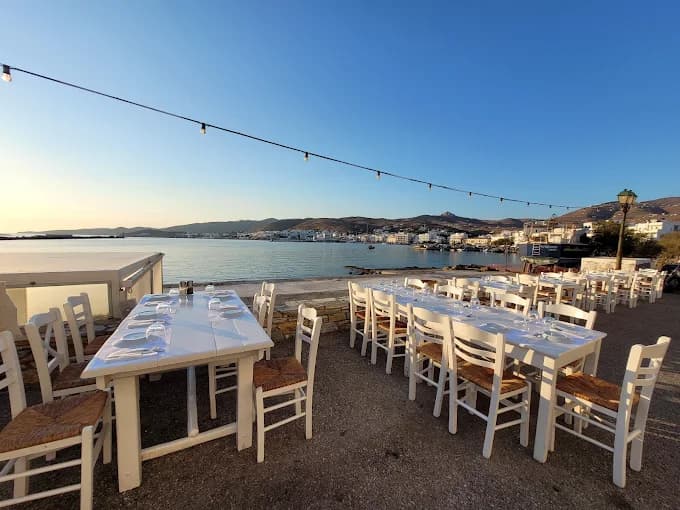 A beautifully prepared seafood dish with a view of the new port at Tarsanas restaurant.