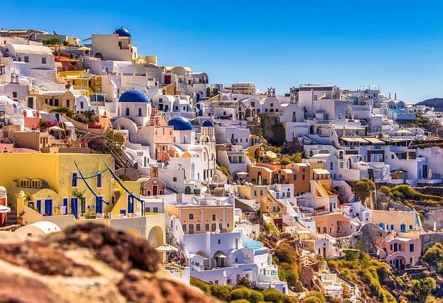 A scenic view of Santorini