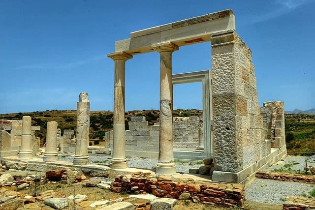 A scenic view of Naxos Portara monument