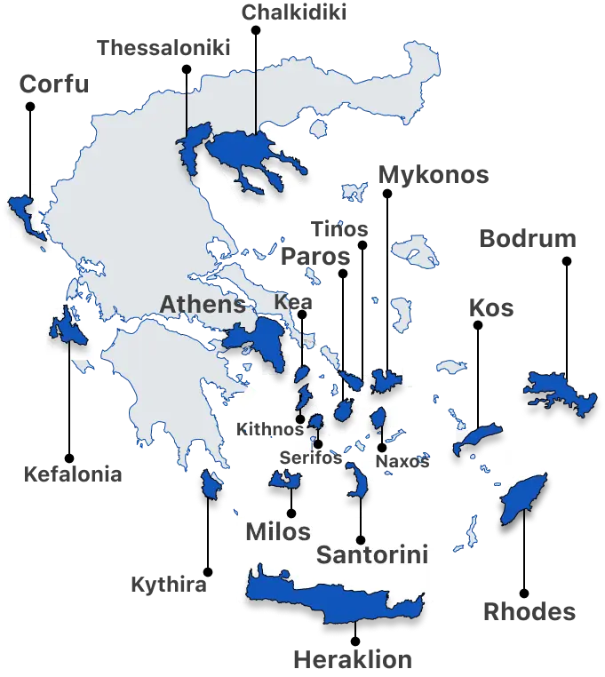 Aegean Taxi Office Locations Map